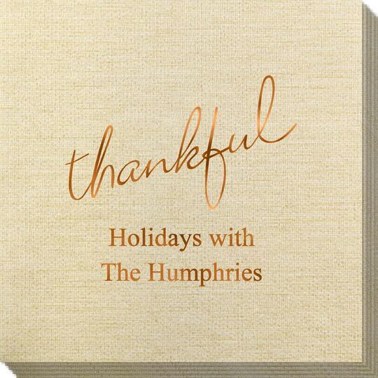 Expressive Script Thankful Bamboo Luxe Napkins